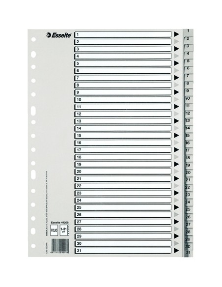 INDICE ESSELTE PP NUM.Fº ps.1-31 IND.B/N